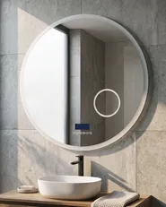 LED-Badezimmer-Spiegel FIXIN 80 cm 80 cm mit Bluetooth-Lautsprecher Silber_932322