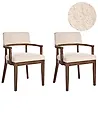 Esszimmerstuhl 2er Set DALBO Bouclé Braun / Hellbeige