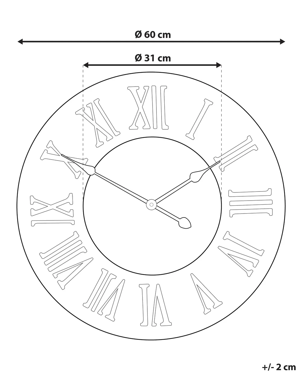 Wanduhr CUILCO 60 cm Tannenholz Braun_798370