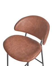 Set of 2 Bar Chairs KIANA Faux Leather Brown_939021