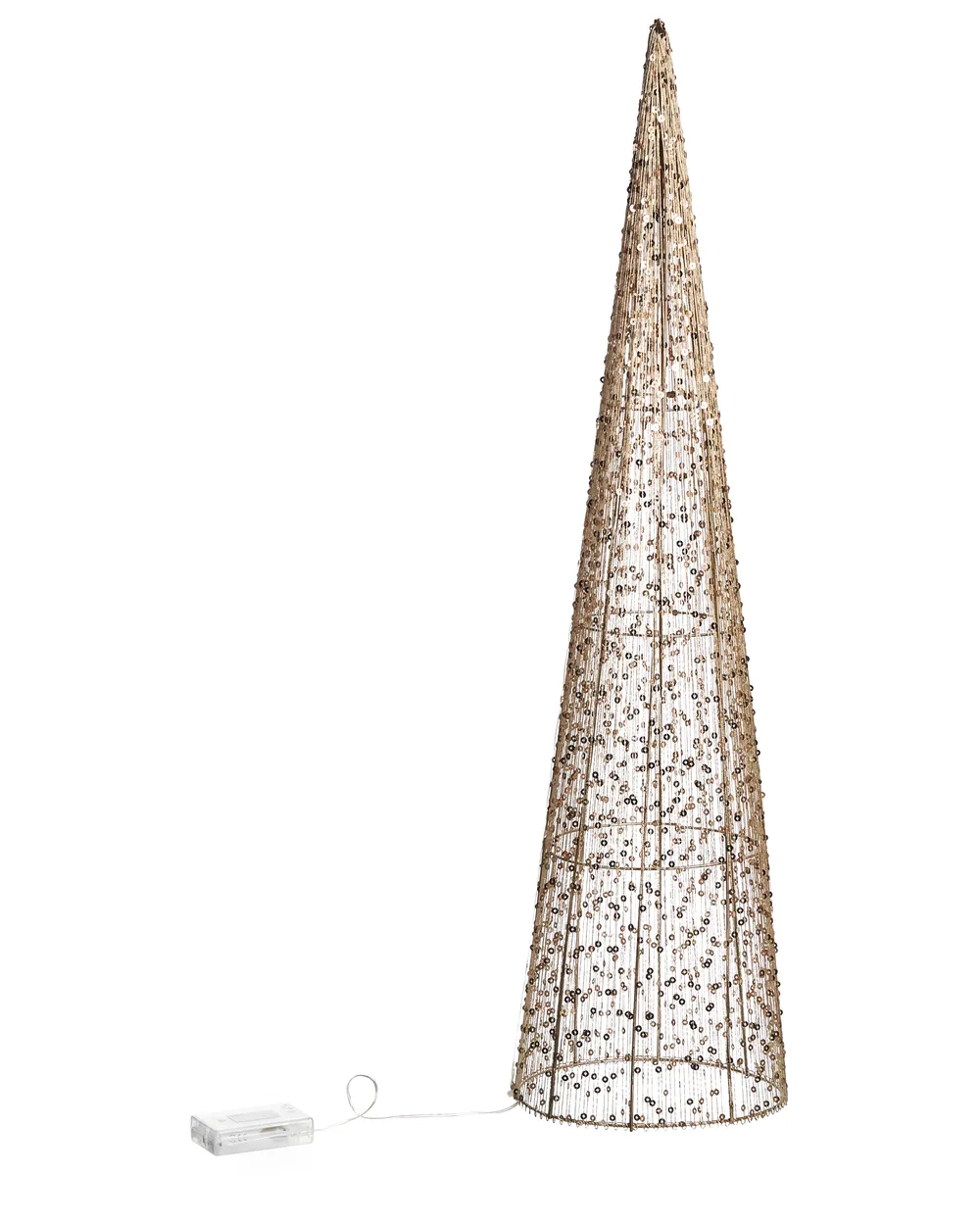Set of 3 Christmas Decorations LED VEJLESO 40/60/80 cm Christmas Tree Gold_1015588