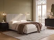 Bett mit Lattenrost Samtstoff BRIN 160 x 200 cm Beige_1183963