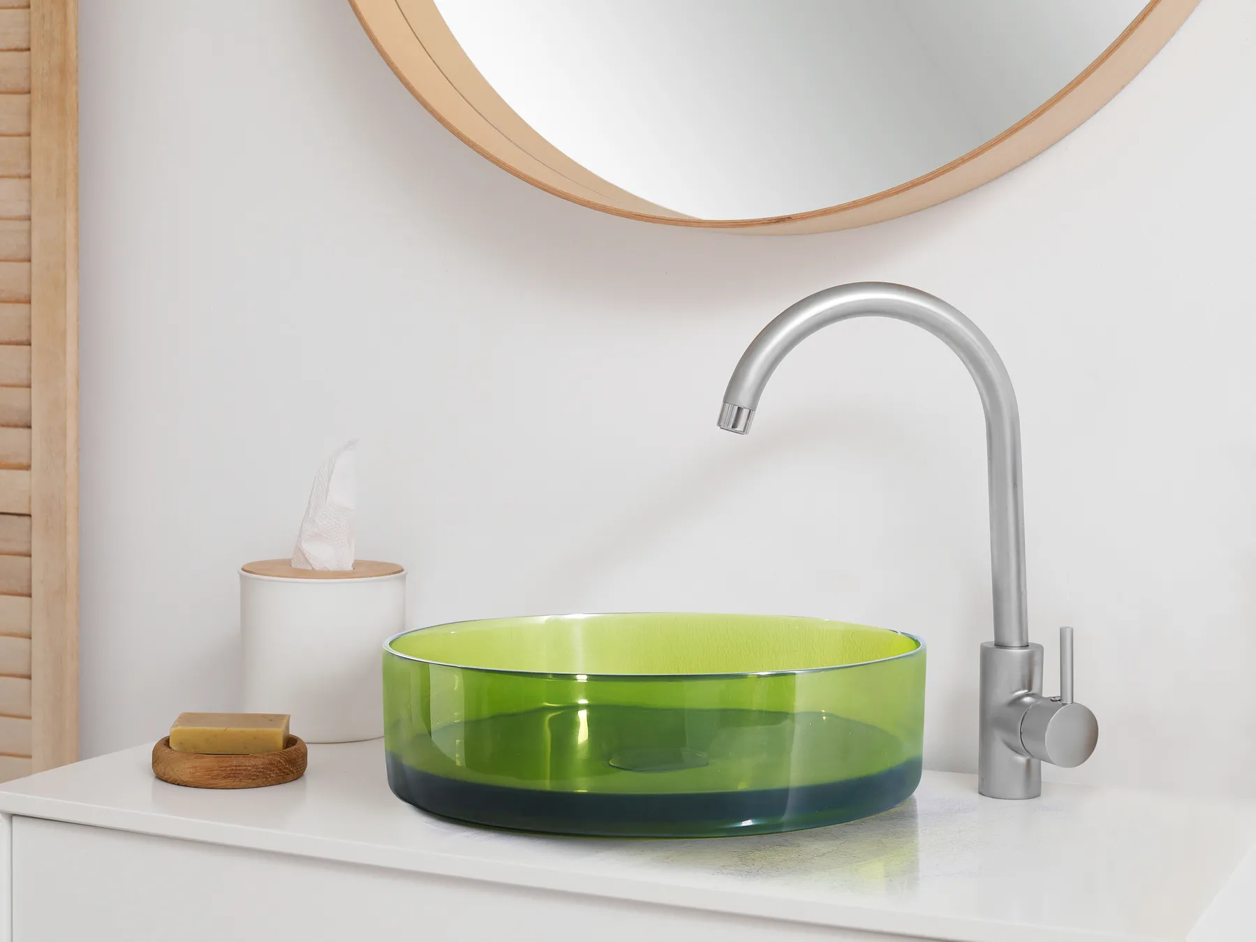 Aufsatzwaschbecken TOLOSA ⌀ 36 cm Mineralwerkstoff Grün_891652