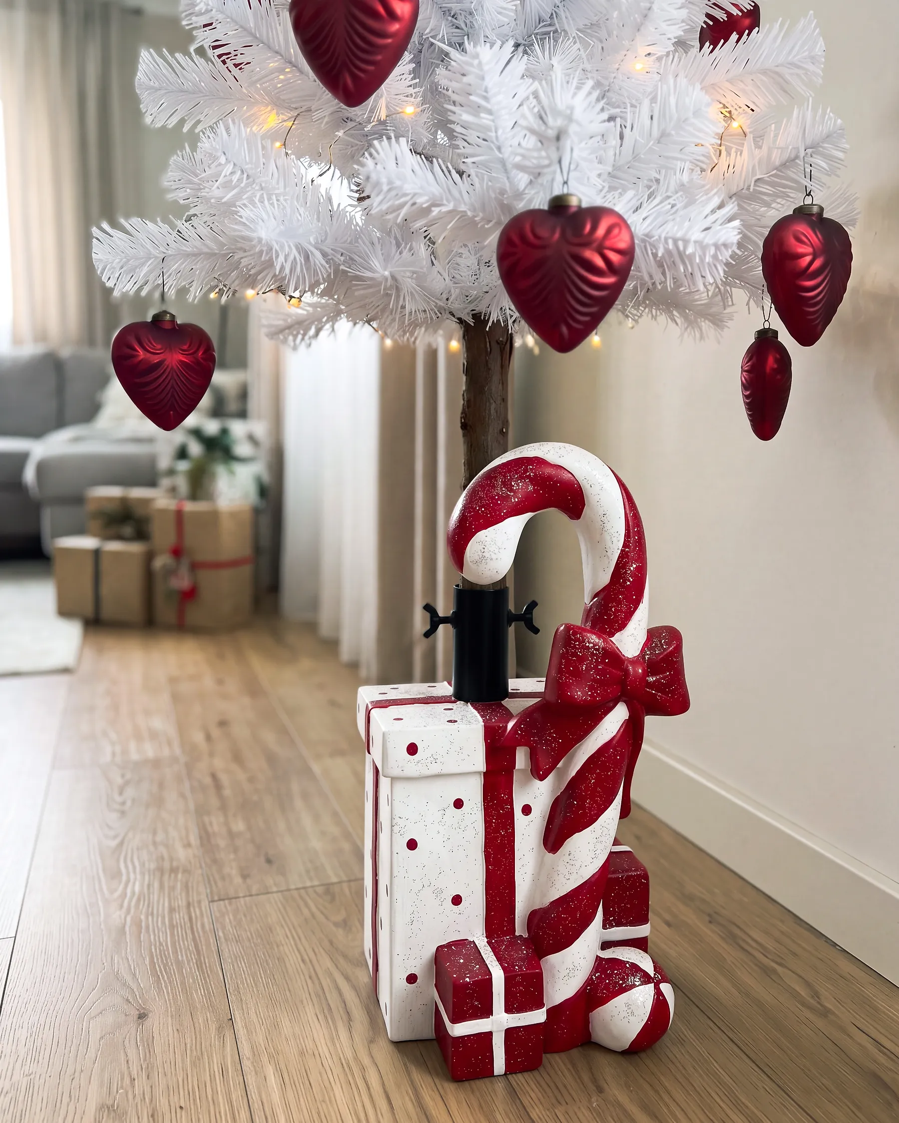 Christmas Tree Stand VANO 28 cm Christmas Gifts Red/ White_1185129