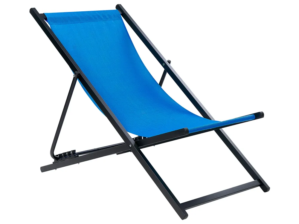 Klappbarer Liegestuhl LOCRI II Metall Blau_857183