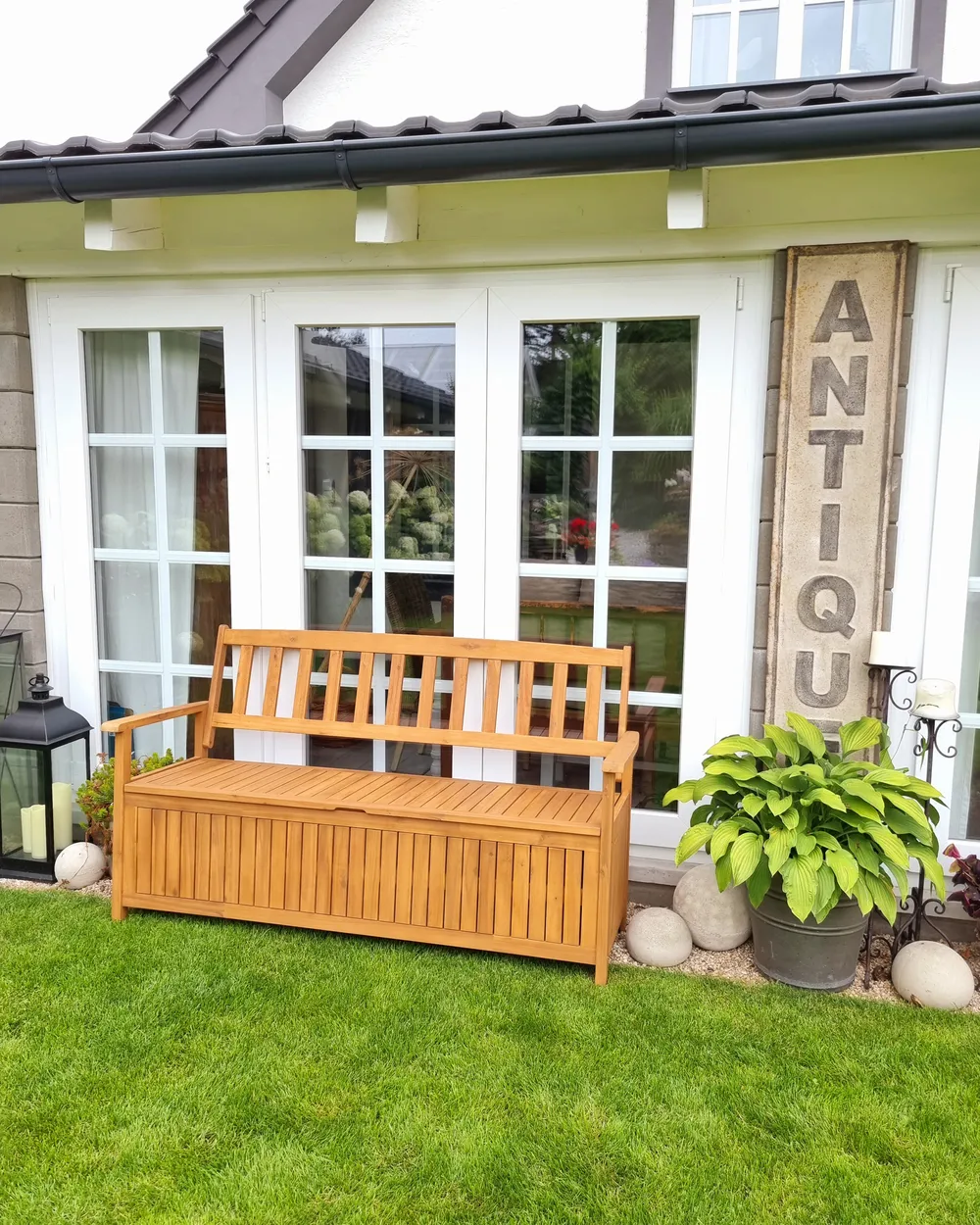 Gartenbank SOVANA 160 cm mit Stauraum Akazienholz Braun_871247