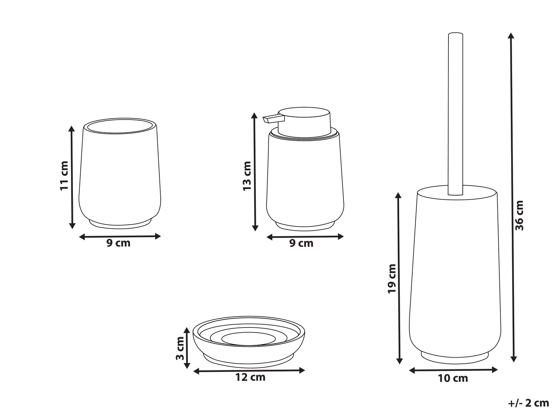 Badaccessoires Set 4-teilig SUCHES Weiß_996535