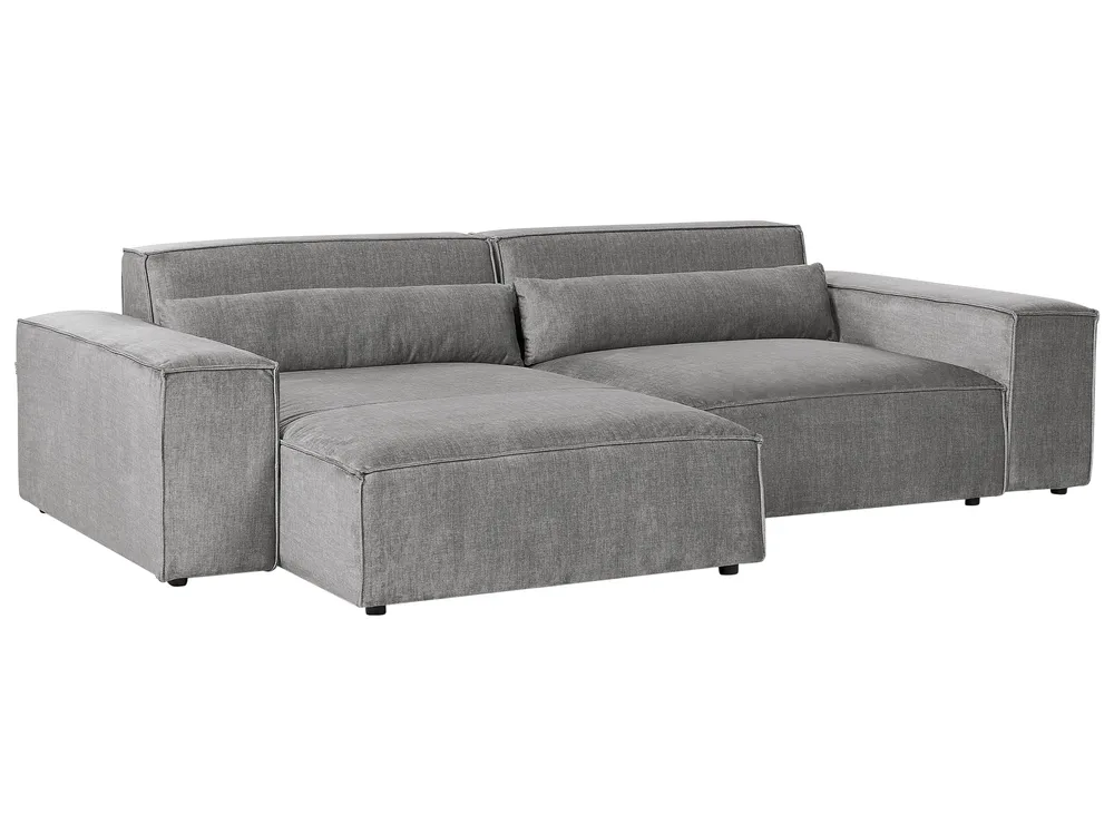 Modul Ecksofa 3-Sitzer HELLNAR Stoff Grau rechtsseitig_911842