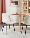 Set of 2 Dining Chairs DUBROVNIK Velvet Light Beige