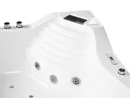 Corner Hot Tub with LED MONACO 2100 x 1450 mm with Built-In Bluetooth Speaker White_1068840