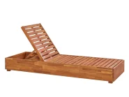 Sonnenliege mit Kissen FANANO mit Relaxfunktion Akazienholz Braun_863043