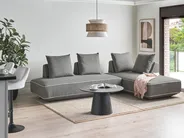 Chaise Longue SEILLANS Fabric Grey_1004479