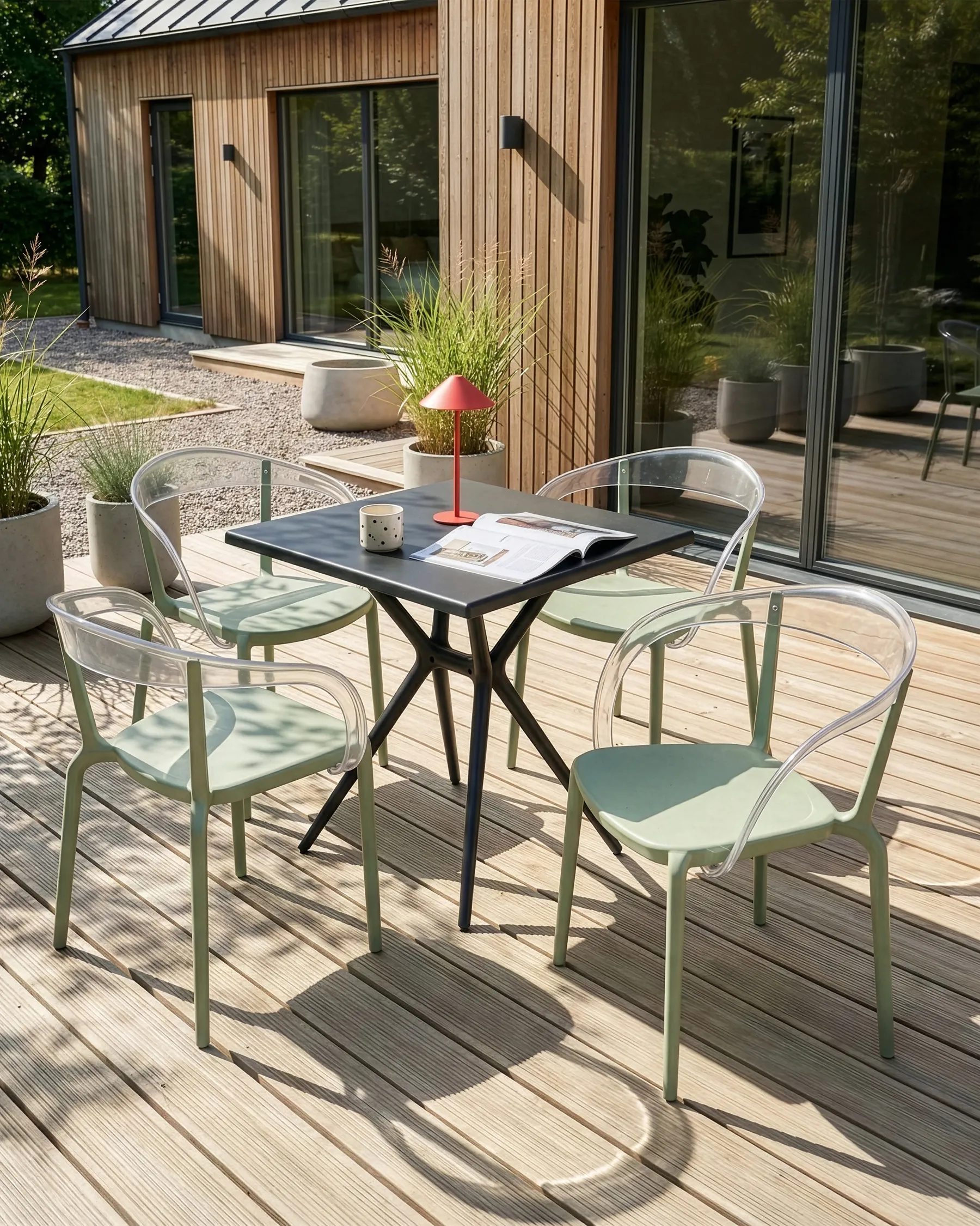 Gartenstuhl 4er Set MALEVIZI stapelbar Hellgrün_1043502