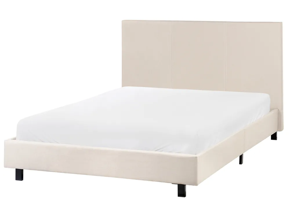 Polsterbett Leinenoptik beige Lattenrost verschiedene Größen ALBI