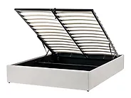 Ottoman Bed without Headboard DINAN Fabric Off-White 120 x 200 cm (EU Small Double)_1187483