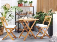 Bistro Set inkl. Kissen klappbar FIJI Akazienholz Blau_764284