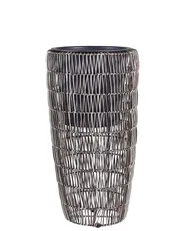 Set mit 2 Blumentöpfen CHELONE 26/34 cm Polyrattan Braun_914502