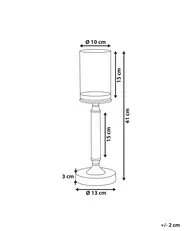 Kerzenständer ABBEVILLE 41 cm Glas Silber_788833