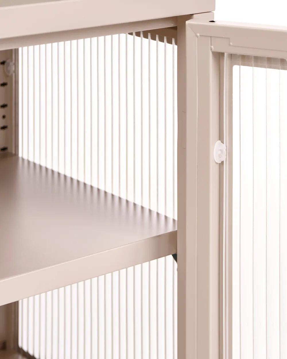 Sideboard mit Glastüren DEVON 77 cm Metall Beige_1113525