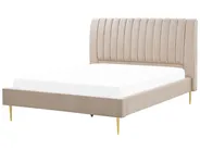 Bett mit Lattenrost Samtstoff MARVILLE 180 x 200 cm Sandbeige_836008