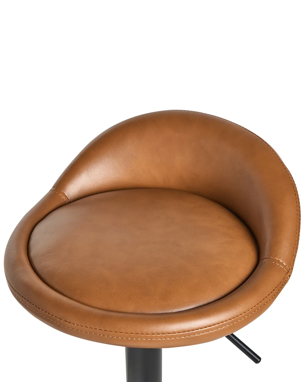 Set of 2 Bar Stools MEEDER Swivel Faux Leather Brown_1011356