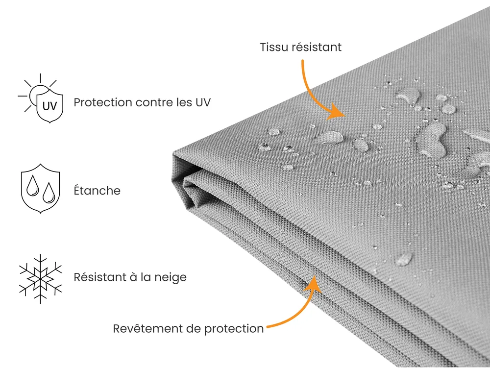 Bâche de protection CHUVA 320 cm 120 cm 90 cm Gris_929832