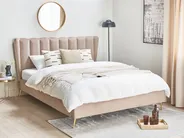 Bett mit Lattenrost Samtstoff MIRIBEL 160 x 200 cm Taupe_870576