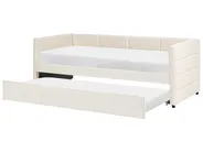Ausziehbett Samtstoff CHAVONNE 90 x 200 cm Cremeweiß_1069375