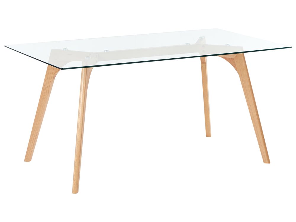 Table de repas HUDSON Transparent 160 cm 90 cm Verre de sécurité