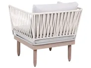 Lounge Set mit Tisch 4-Sitzer CREMONA Akazienholz Braun / Grau linksseitig_1099485