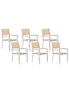 Set of 6 Garden Chairs COMO Beige