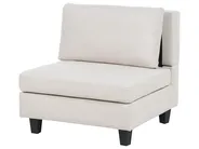 Modul Ecksofa 5-Sitzer UNSTAD mit Ottomane Stoff Hellbeige linksseitig_925415