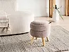 Pouf mit Stauraum HAWLEY Chenillegewebe Taupe