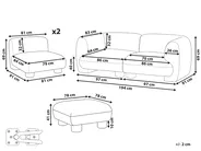 Modulsofa Set 4-Sitzer MJALBI mit Ottomane Bouclé Cremeweiß_1075180