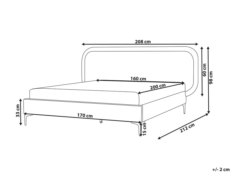 Krevet Samet SUZETTE 160 x 200 cm svijetlosivi_989486