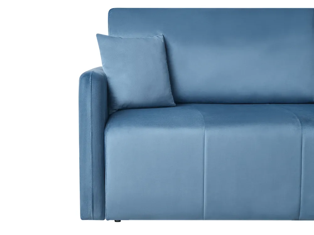 Sofa Bed 3 Seater EGGE Velvet Blue_1020840