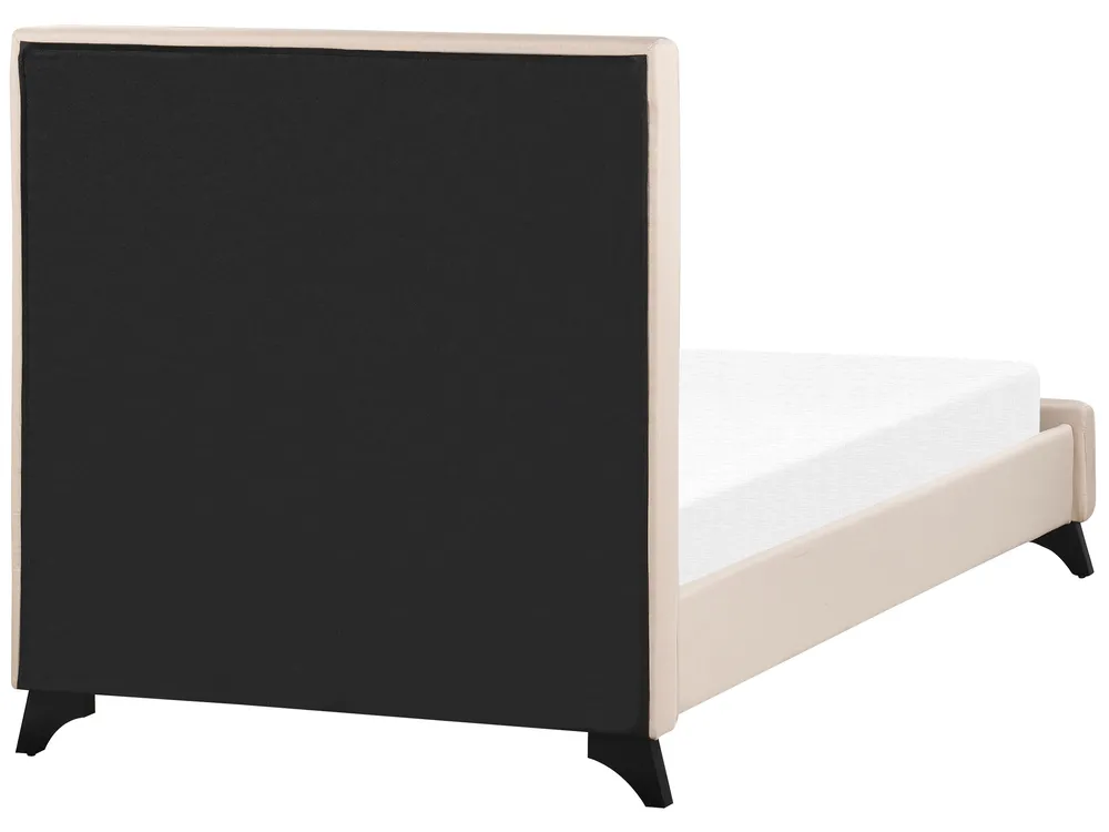 Bett mit Lattenrost Stoff AMBASSADOR 90 x 200 cm Beige_871049