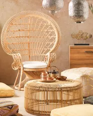 Pfauenstuhl EMMANUELLE Rattan Naturfarben_822667