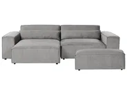 Modular Corner Sofa 3 Seater HELLNAR with Ottoman Fabric Grey Right Hand_911873
