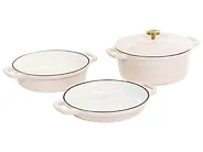 Gusseisen Kochgeschirrset 4-teilig CASTLINA Cremeweiß_1169328