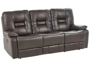Sofa manuell verstellbar 3-Sitzer BERGEN Kunstleder Braun_681547