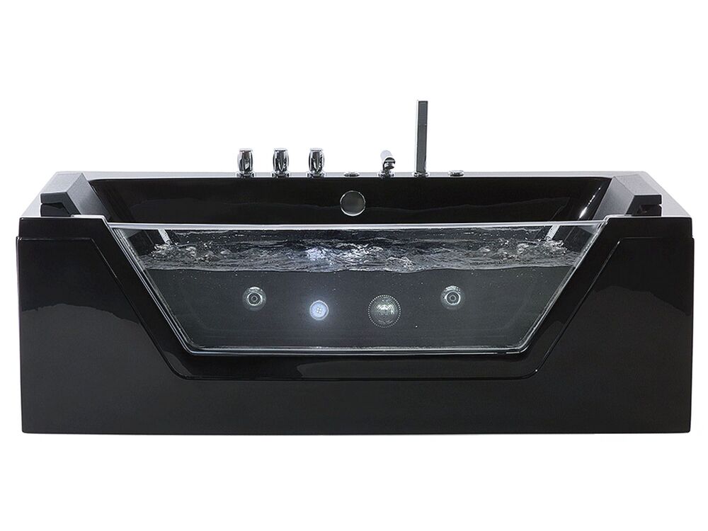 Corner Hot Tub with LED SAMANA 1620 x 760 mm Black