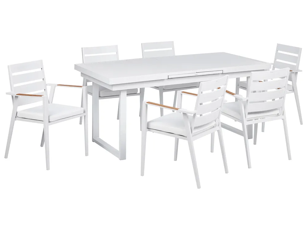 Garden Dining Set 6 Seater VALCANETTO/TAVIANO Metal White