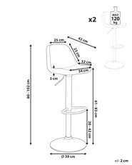 Set of 2 Bar Stools KAHLA Swivel Boucle Light Beige_1011236