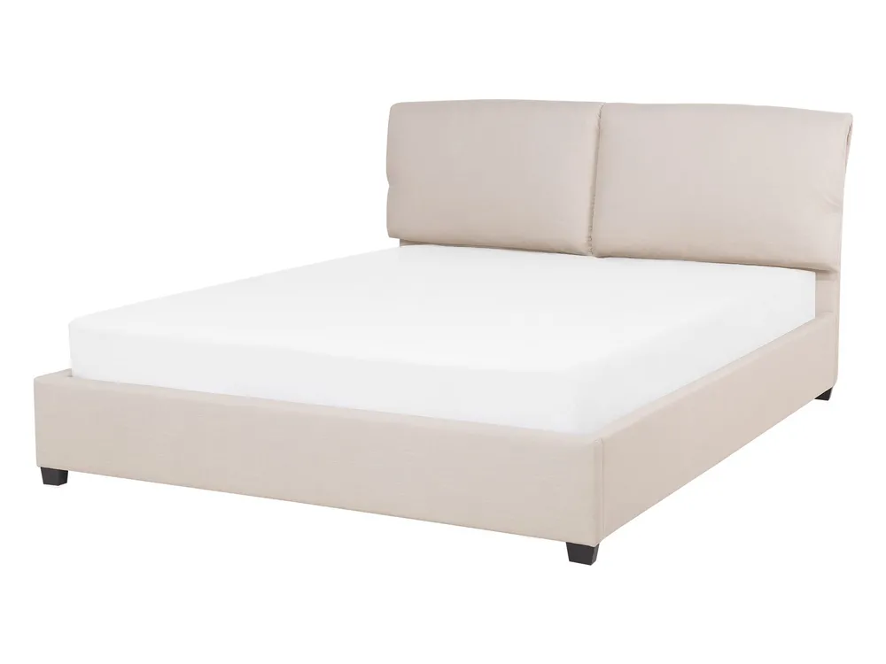 Bett mit Lattenrost Stoff BELFORT 140 x 200 cm Hellbeige
