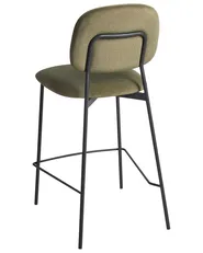 Set of 2 Bar Chairs DUETTE Velvet Olive Green_938856