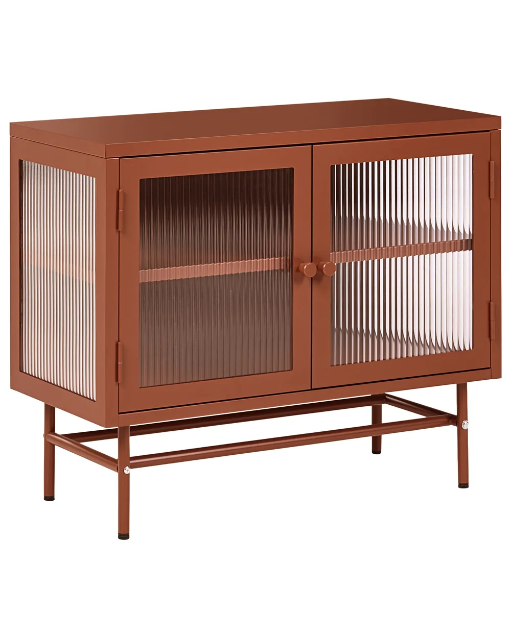 Sideboard mit Glastüren DEVON 77 cm Metall Goldbraun
