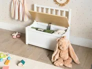 Storage Bench BERRIMA Pine Wood Light Brown/ White_1047527