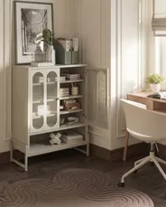 Sideboard mit 2 Türen SOLETTA Metall Hellbeige_1049200