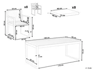 Gartenmöbel Set 8-Sitzer SASSARI II PREMIUM zertifiziertes Akazienholz Cremeweiß_1066215